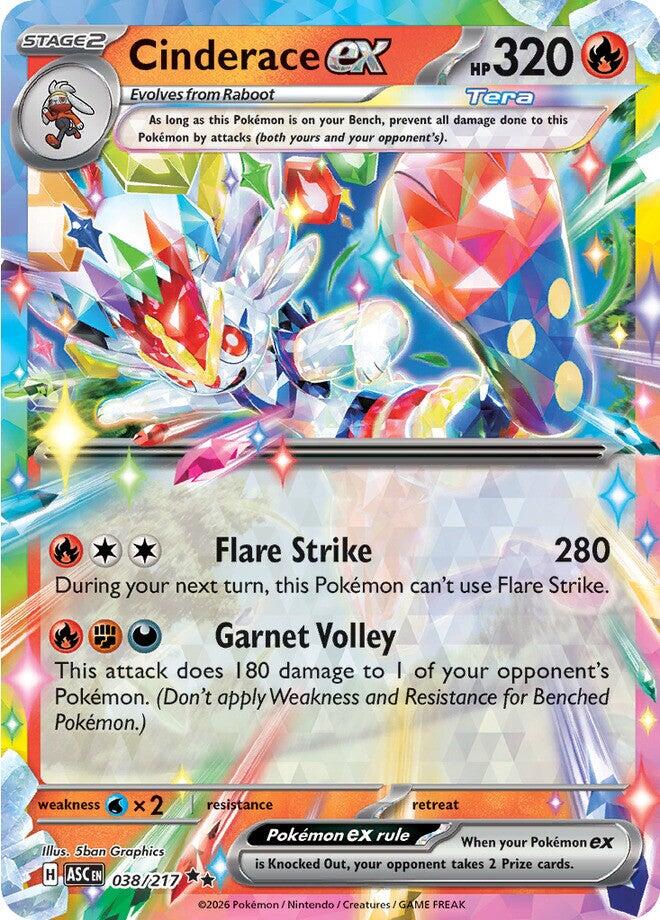 Cinderace ex (038/217) [Mega Evolution: Ascended Heroes] | Exor Games Bridgewater
