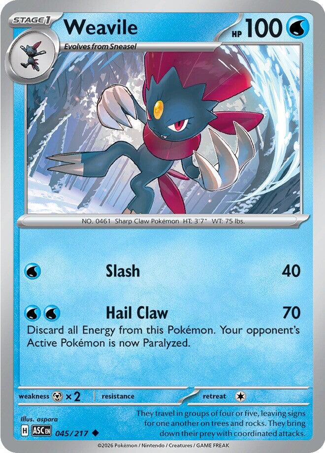 Weavile (045/217) [Mega Evolution: Ascended Heroes] | Exor Games Bridgewater