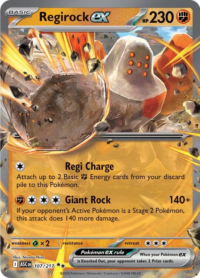 Regirock ex (107/217) [Mega Evolution: Ascended Heroes] | Exor Games Bridgewater