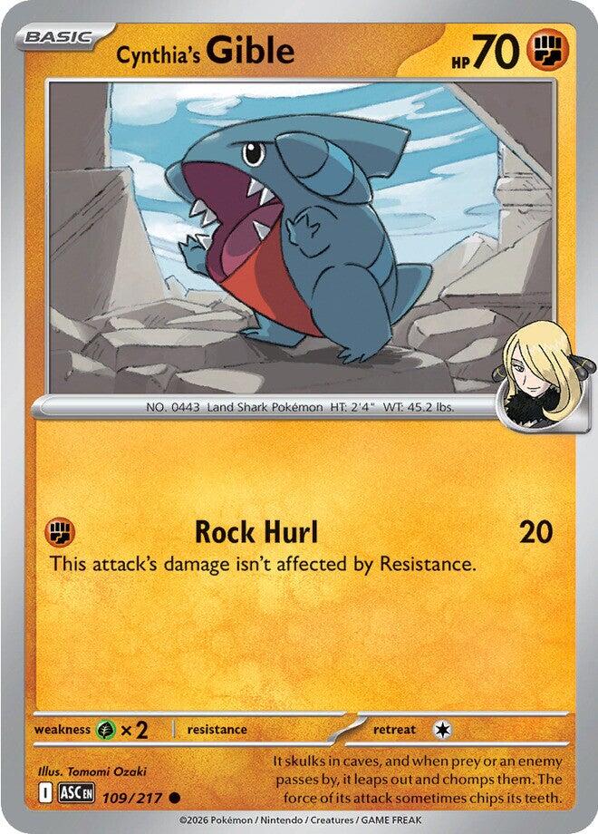 Cynthia's Gible (109/217) [Mega Evolution: Ascended Heroes] | Exor Games Bridgewater