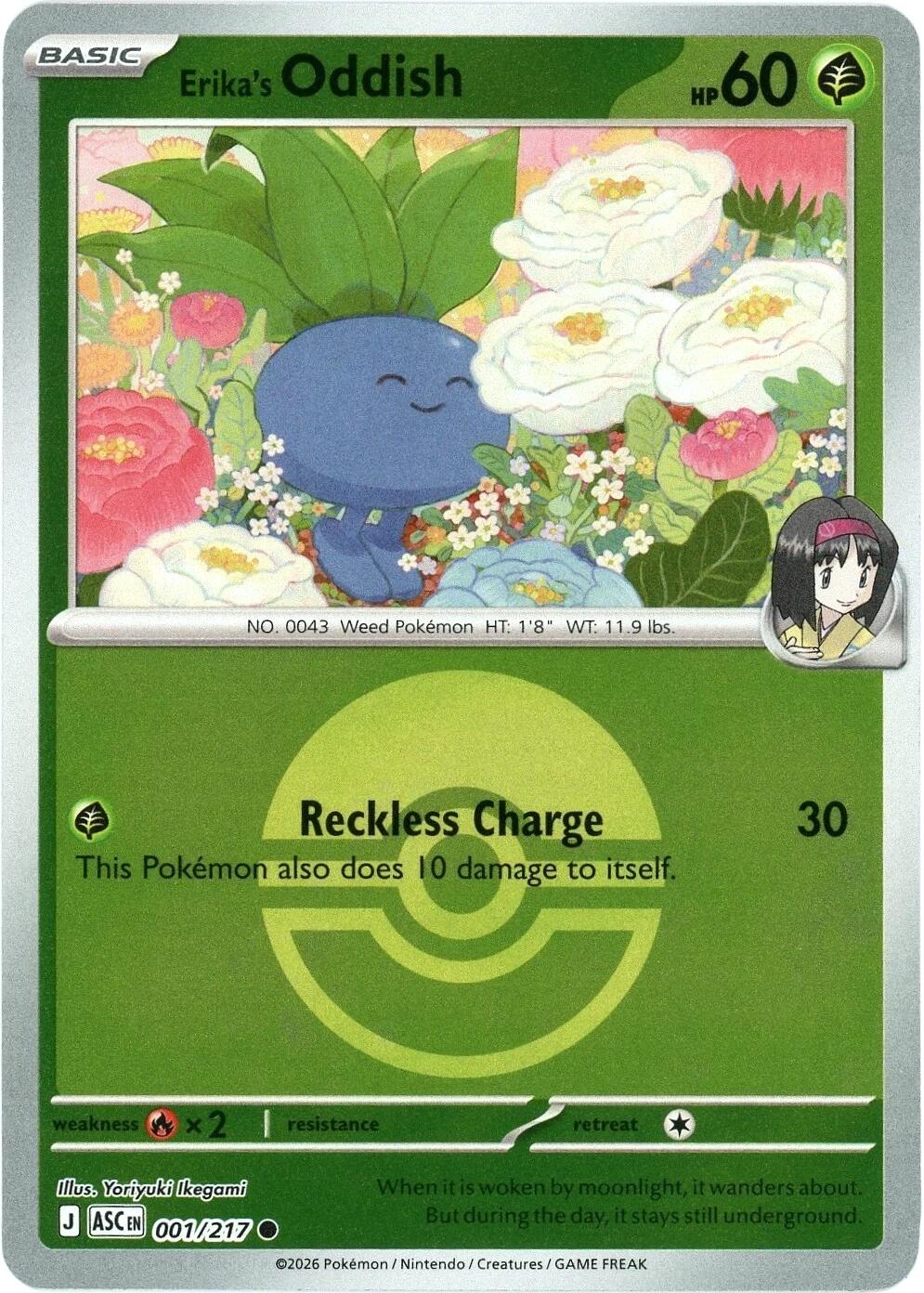Erika's Oddish (001/217) (Poke Ball) [Mega Evolution: Ascended Heroes] | Exor Games Bridgewater