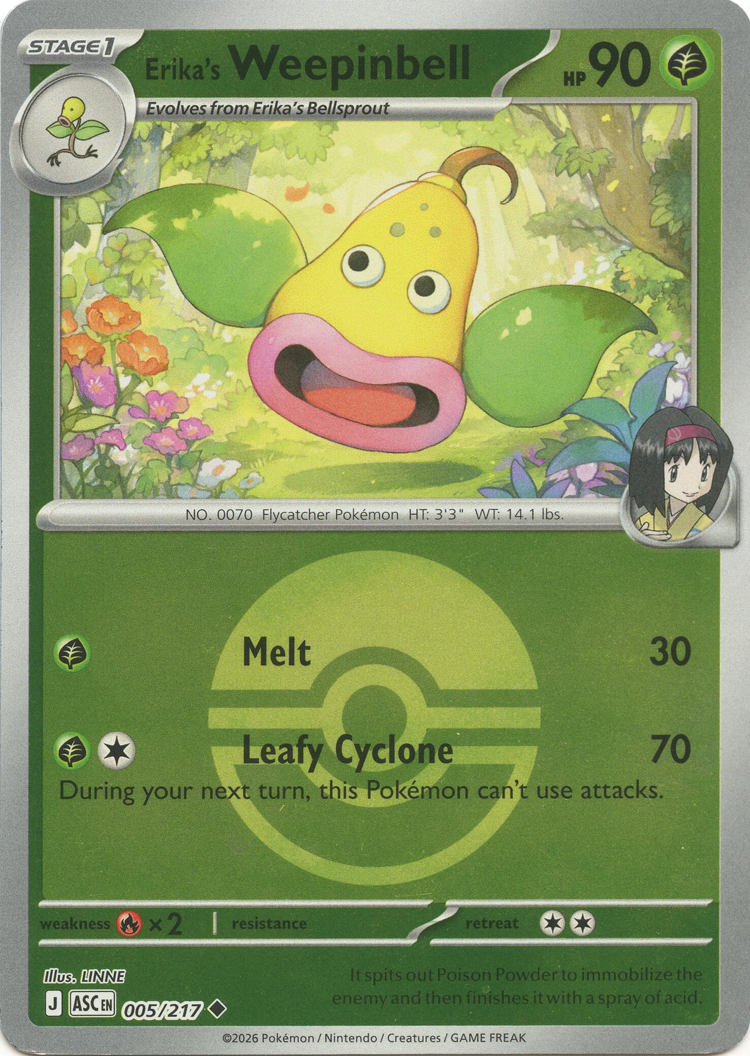 Erika's Weepinbell (005/217) (Poke Ball) [Mega Evolution: Ascended Heroes] | Exor Games Bridgewater