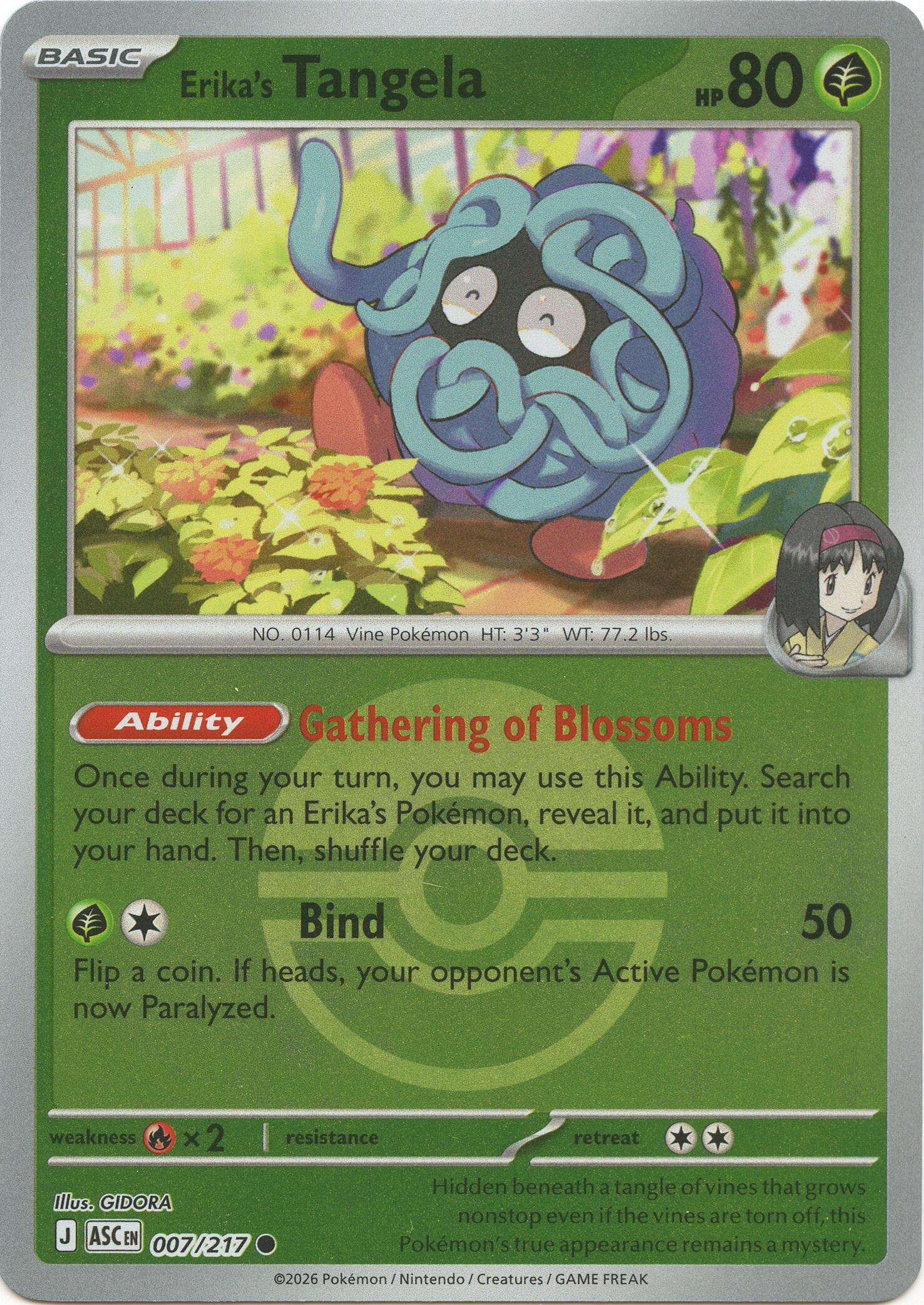 Erika's Tangela (007/217) (Poke Ball) [Mega Evolution: Ascended Heroes] | Exor Games Bridgewater