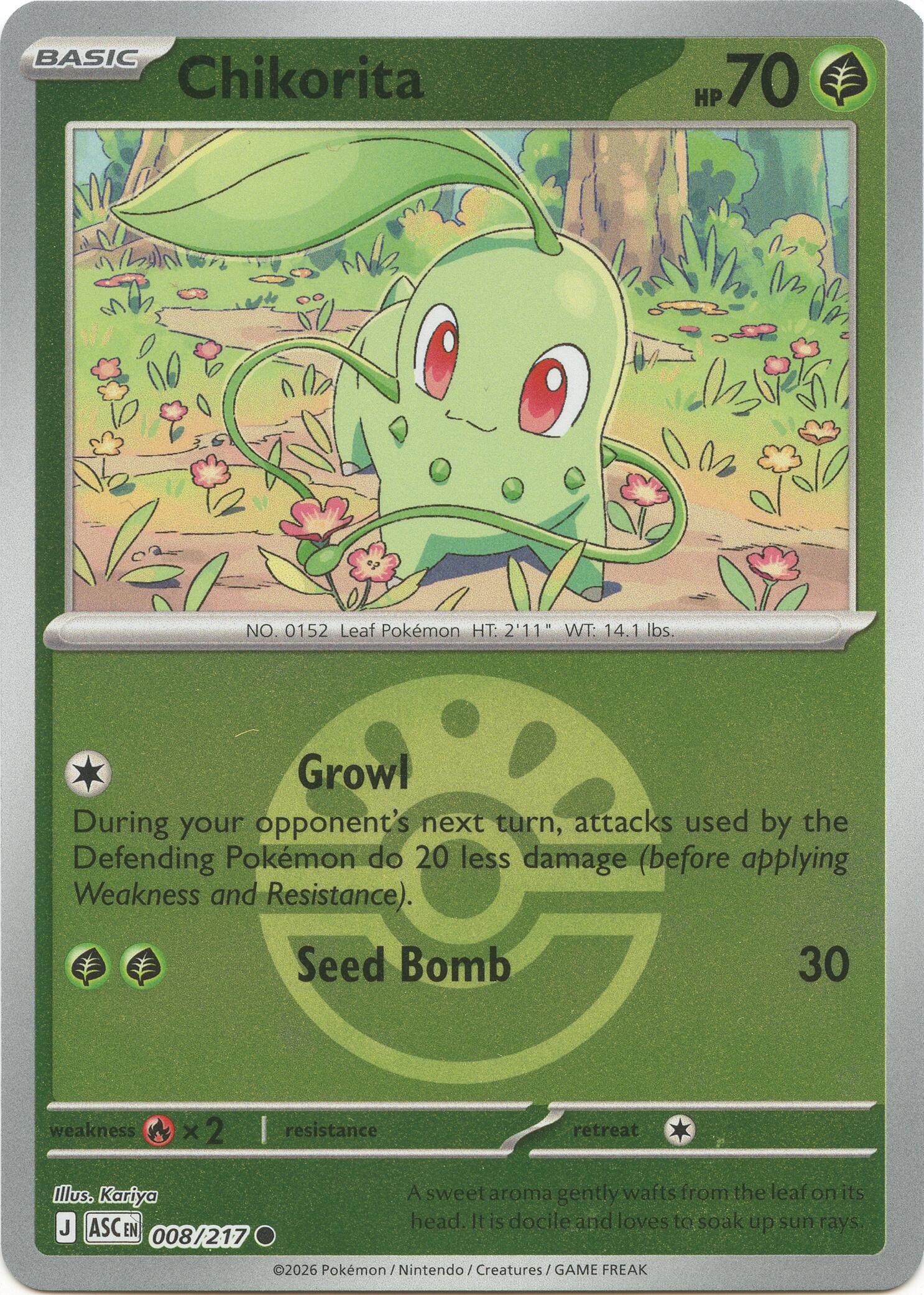 Chikorita (008/217) (Friend Ball) [Mega Evolution: Ascended Heroes] | Exor Games Bridgewater