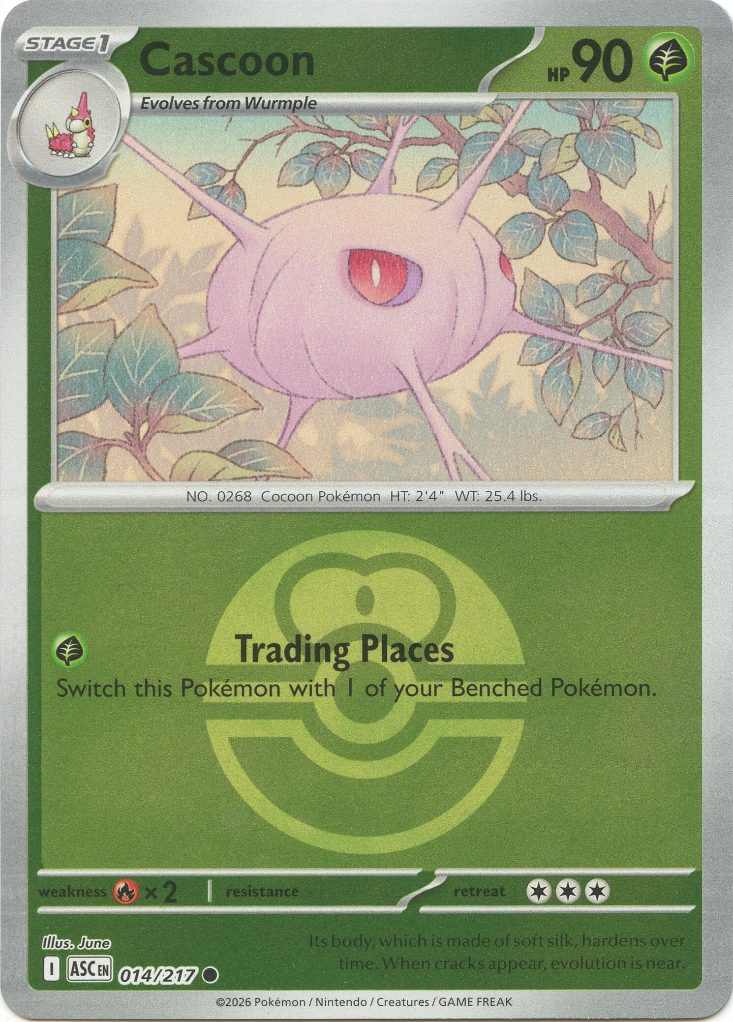 Cascoon (014/217) (Love Ball) [Mega Evolution: Ascended Heroes] | Exor Games Bridgewater
