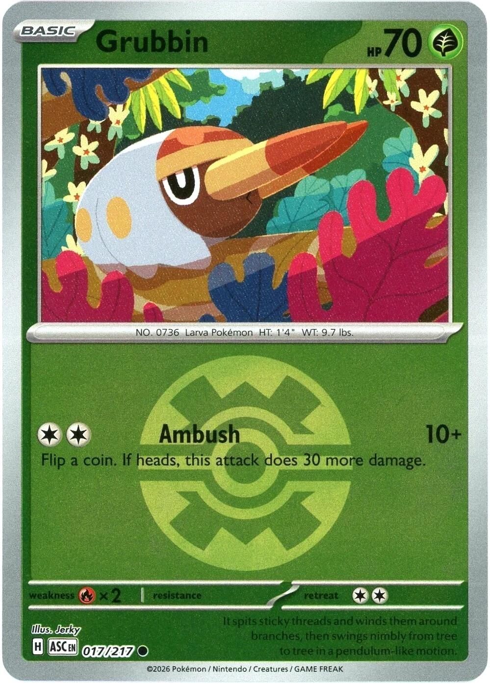 Grubbin (017/217) (Quick Ball) [Mega Evolution: Ascended Heroes] | Exor Games Bridgewater