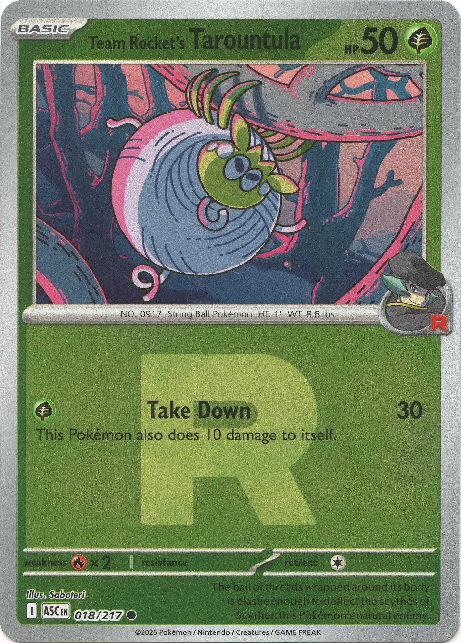 Team Rocket's Tarountula (018/217) (Team Rocket) [Mega Evolution: Ascended Heroes] | Exor Games Bridgewater