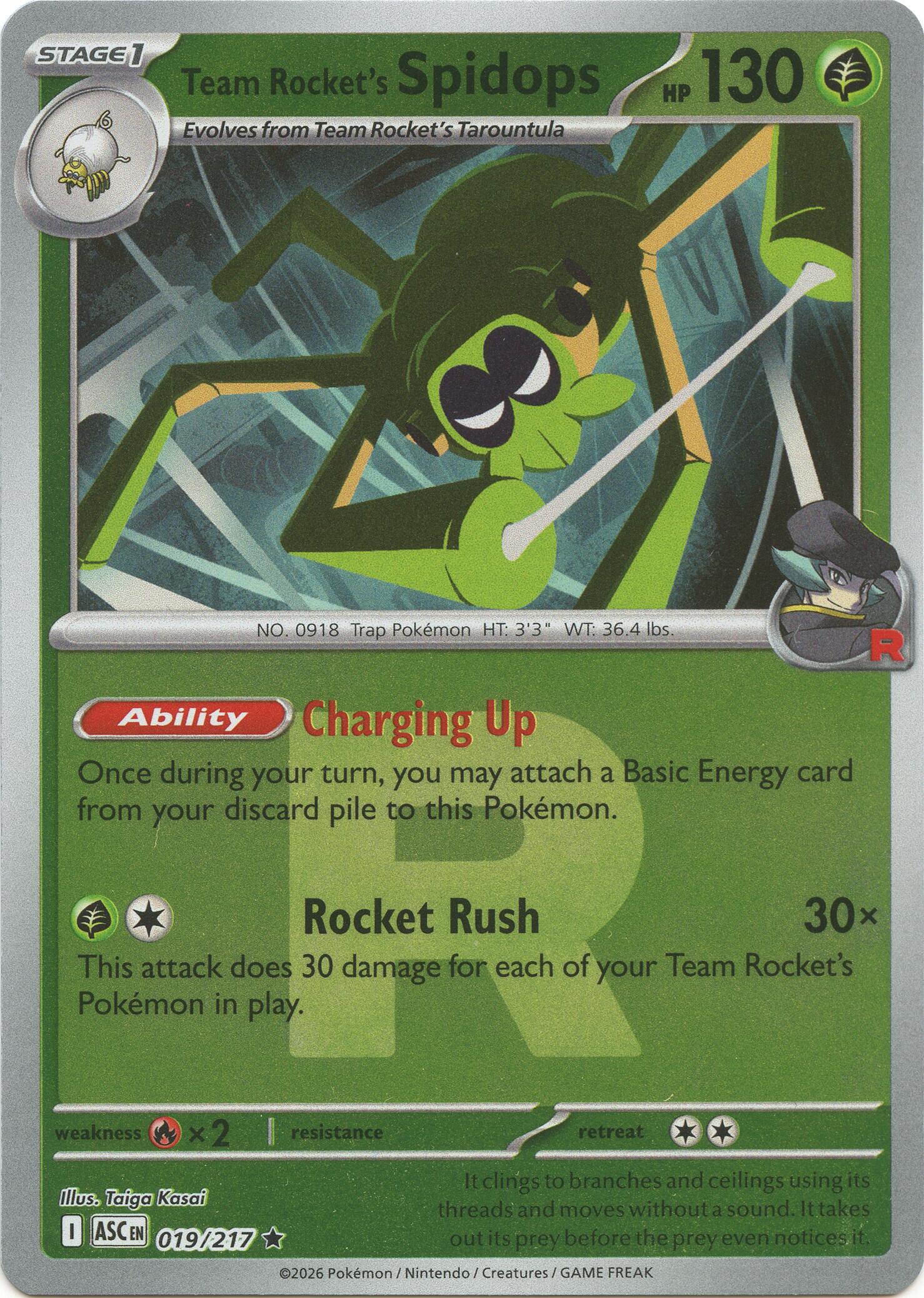 Team Rocket's Spidops (019/217) (Team Rocket) [Mega Evolution: Ascended Heroes] | Exor Games Bridgewater