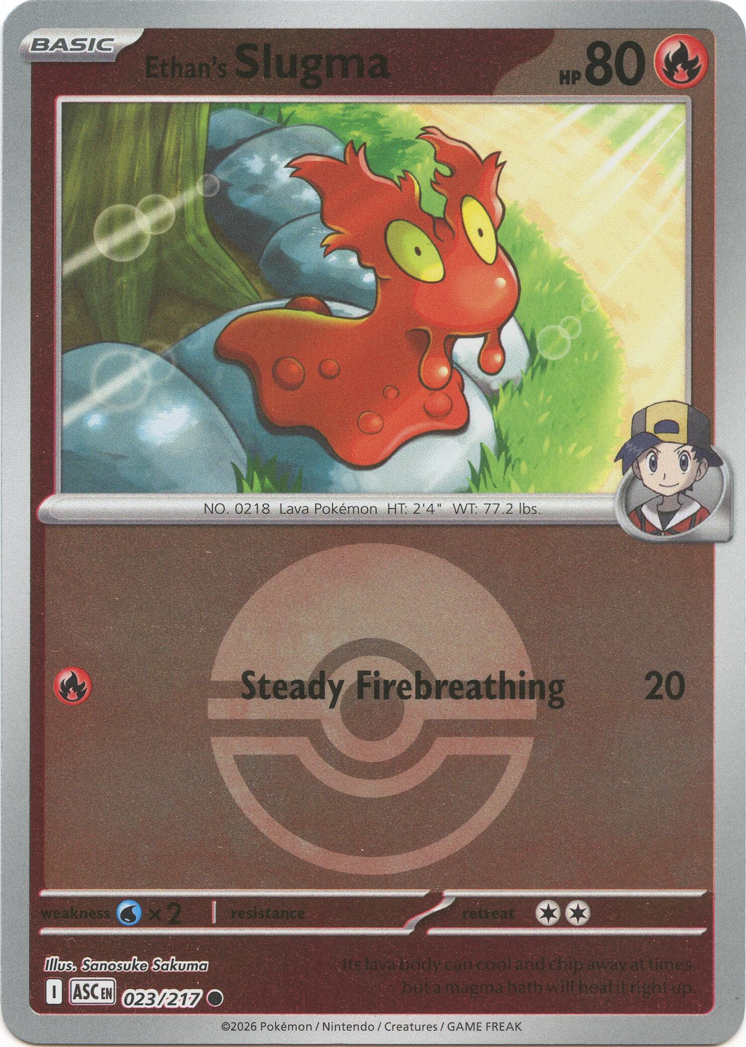 Ethan's Slugma (023/217) (Poke Ball) [Mega Evolution: Ascended Heroes] | Exor Games Bridgewater