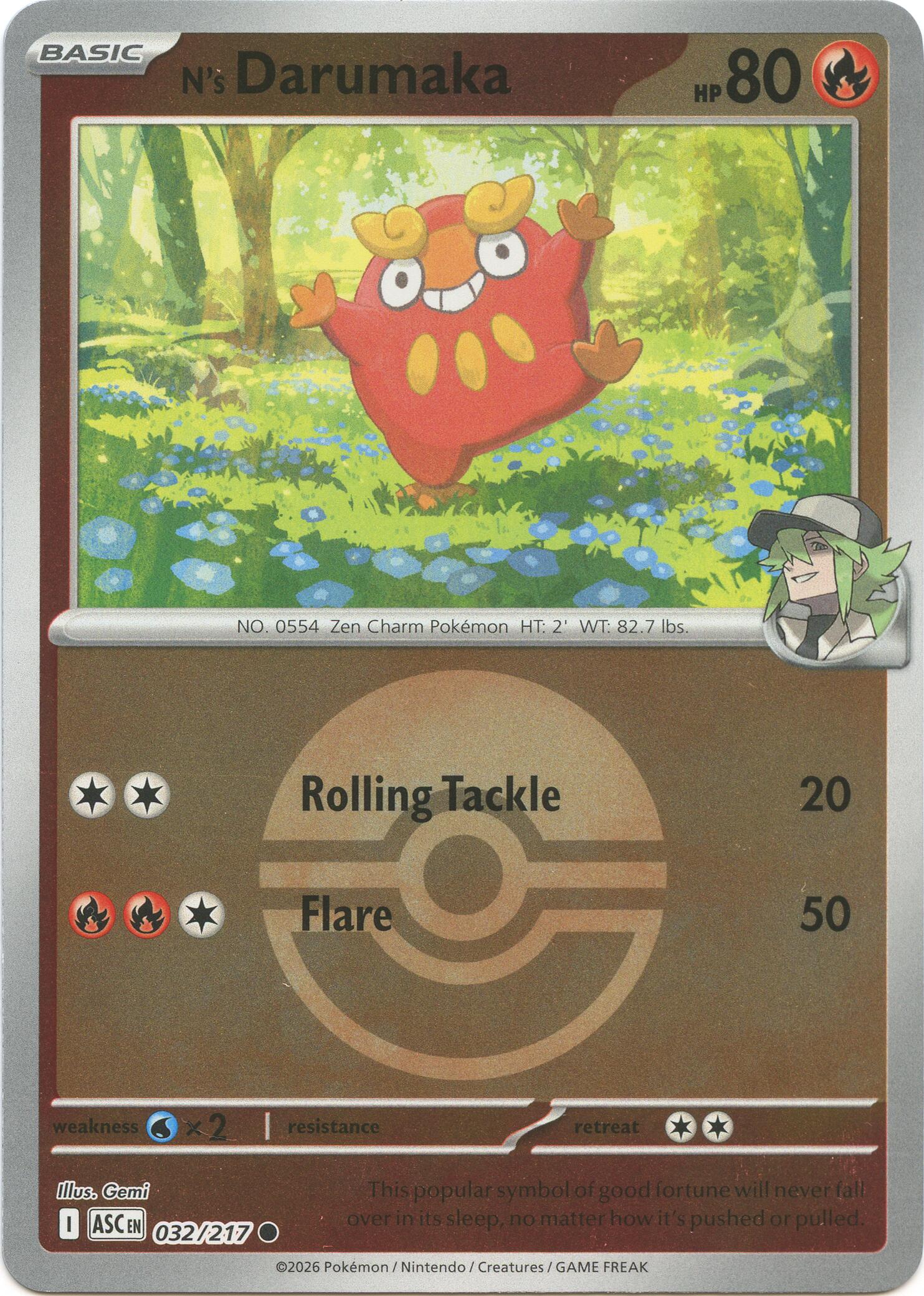N's Darumaka (032/217) (Poke Ball) [Mega Evolution: Ascended Heroes] | Exor Games Bridgewater