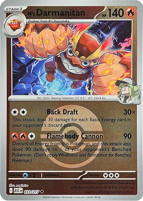 N's Darmanitan (033/217) (Poke Ball) [Mega Evolution: Ascended Heroes] | Exor Games Bridgewater