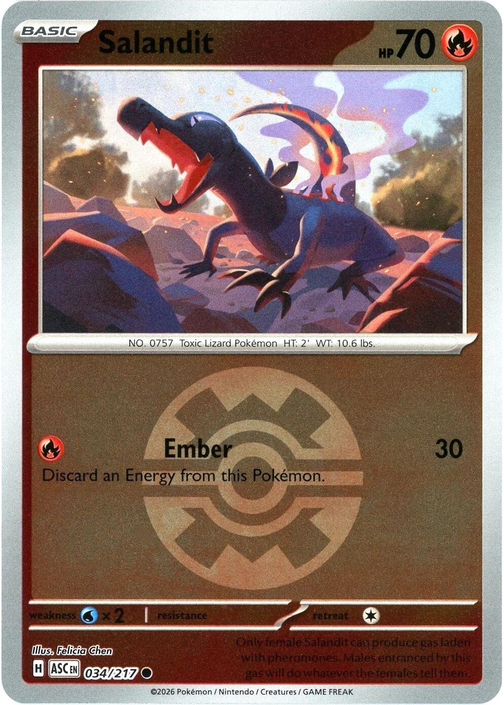 Salandit (034/217) (Quick Ball) [Mega Evolution: Ascended Heroes] | Exor Games Bridgewater