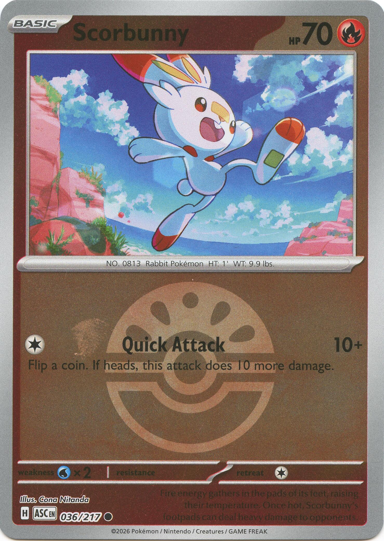 Scorbunny (036/217) (Friend Ball) [Mega Evolution: Ascended Heroes] | Exor Games Bridgewater