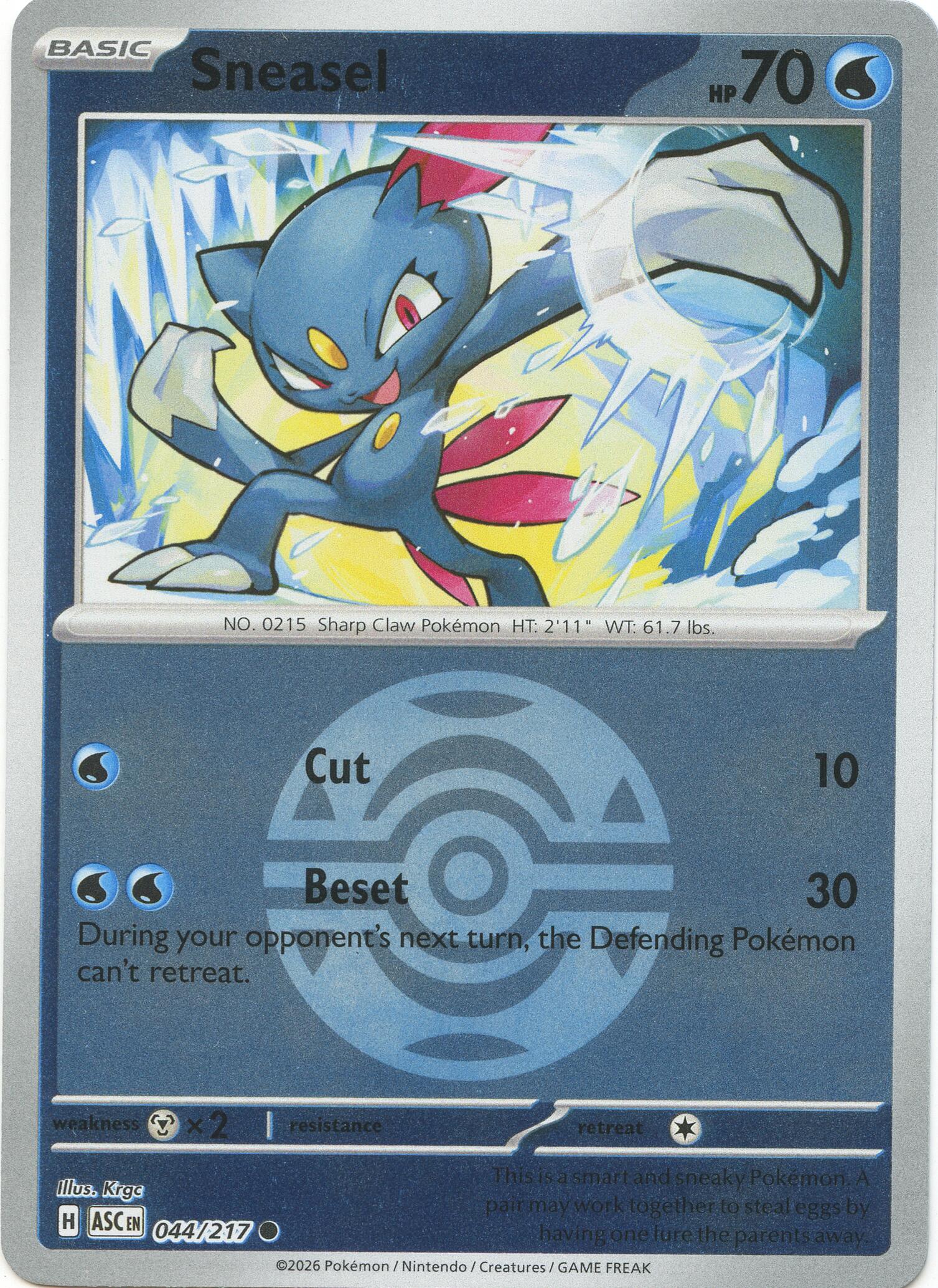 Sneasel (044/217) (Dusk Ball) [Mega Evolution: Ascended Heroes] | Exor Games Bridgewater