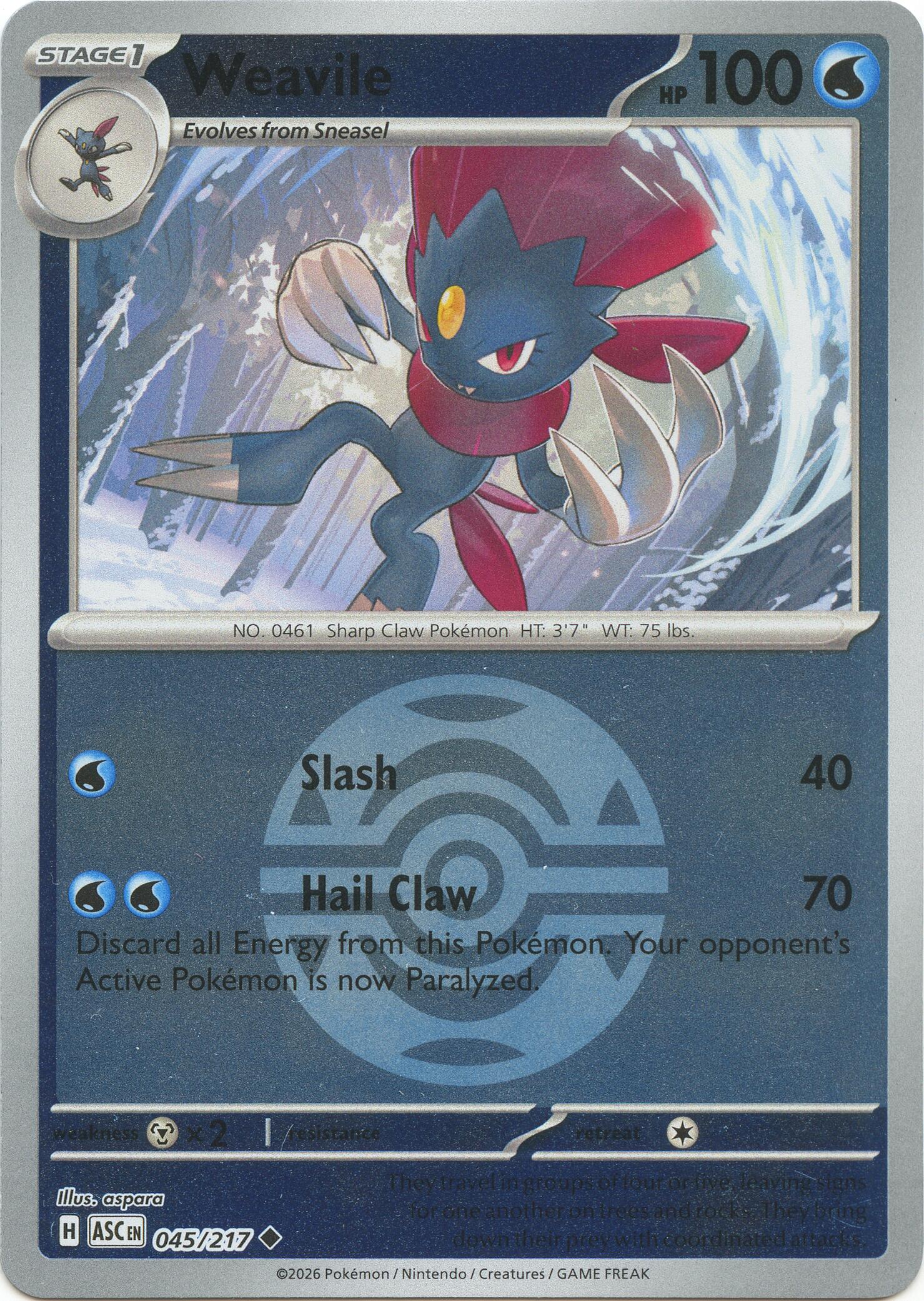 Weavile (045/217) (Dusk Ball) [Mega Evolution: Ascended Heroes] | Exor Games Bridgewater