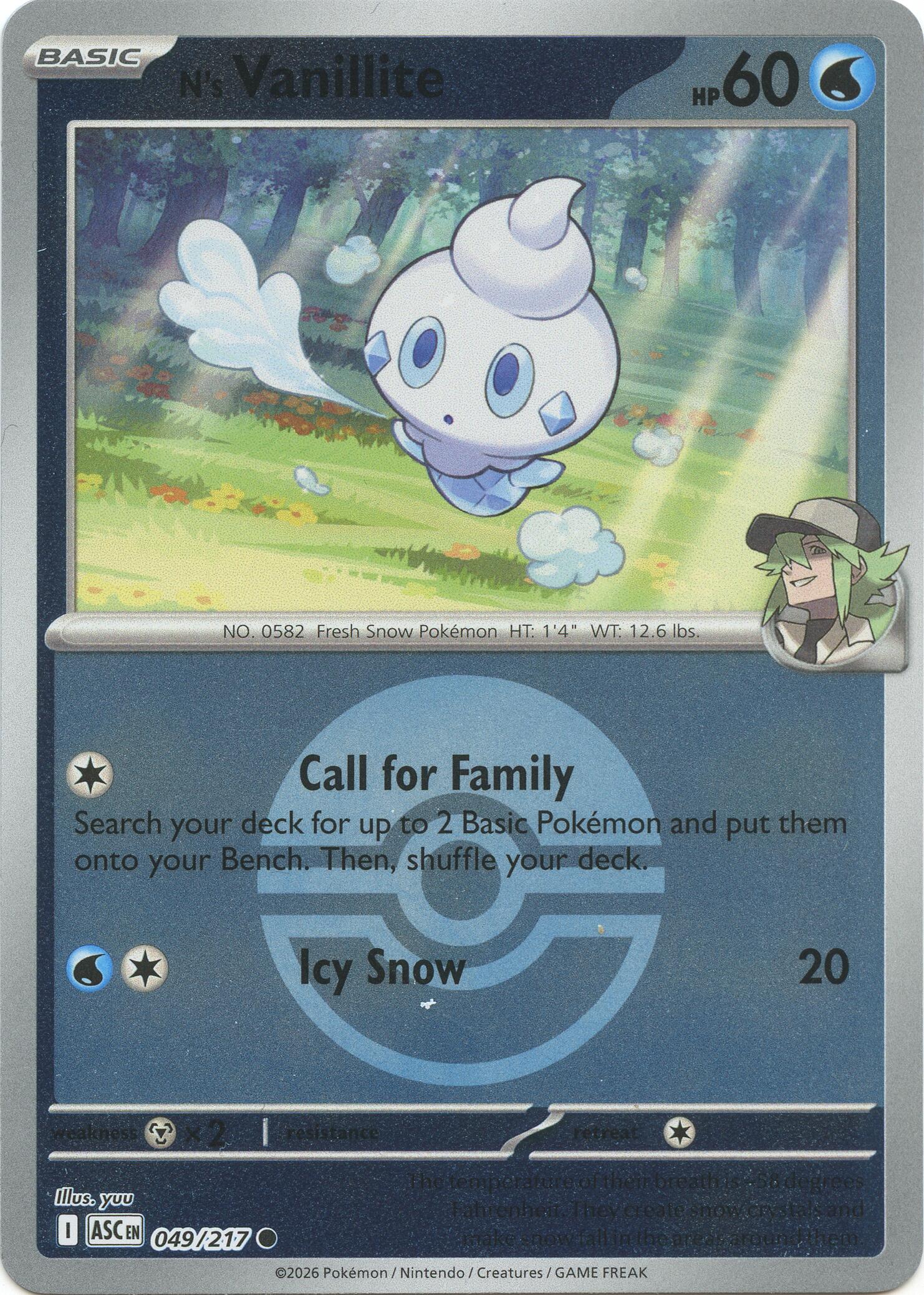 N's Vanillite (049/217) (Poke Ball) [Mega Evolution: Ascended Heroes] | Exor Games Bridgewater