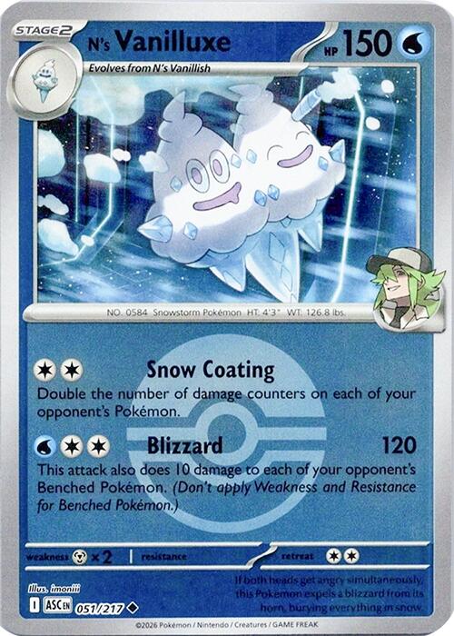 N's Vanilluxe (051/217) (Poke Ball) [Mega Evolution: Ascended Heroes] | Exor Games Bridgewater