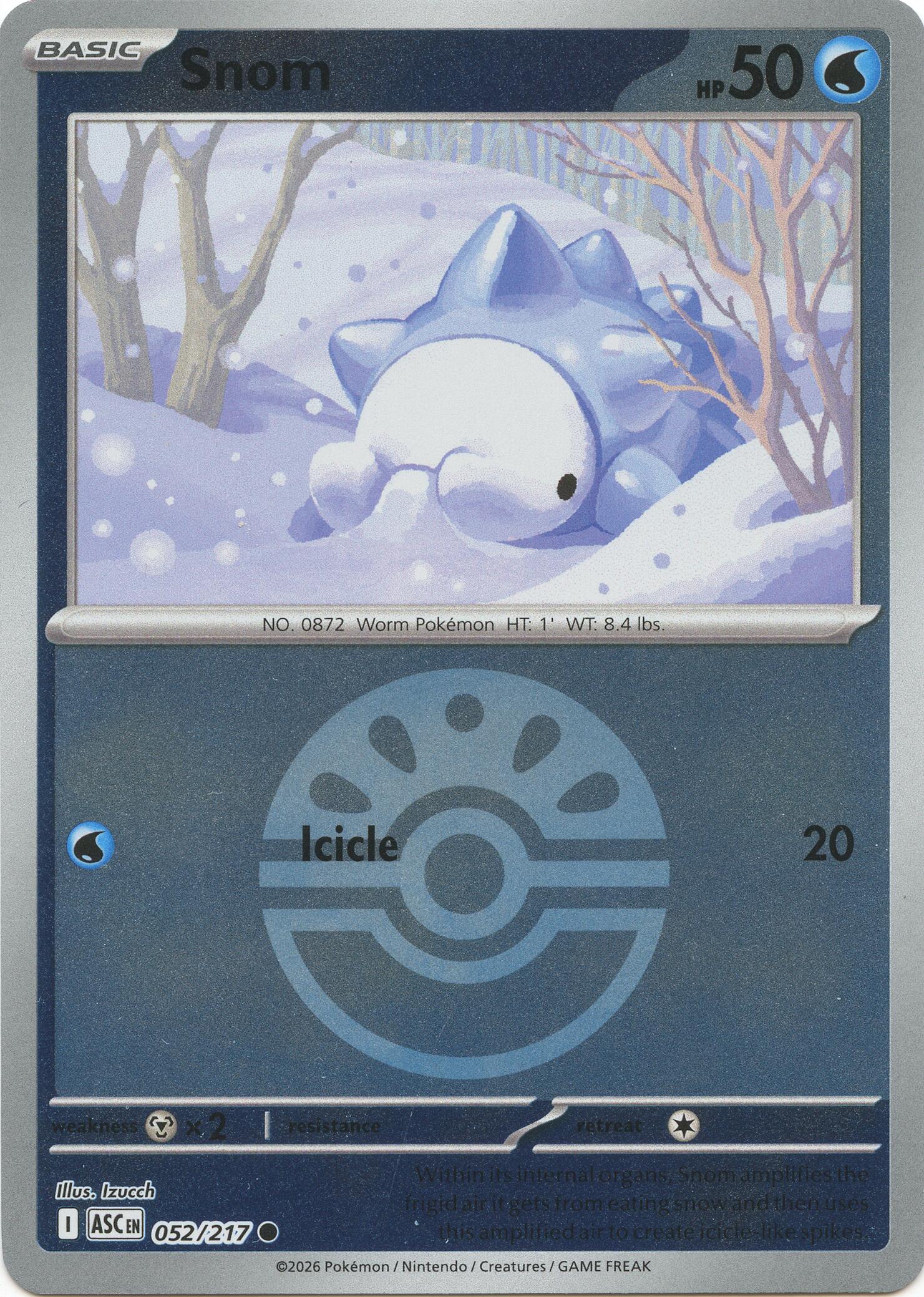 Snom (052/217) (Friend Ball) [Mega Evolution: Ascended Heroes] | Exor Games Bridgewater