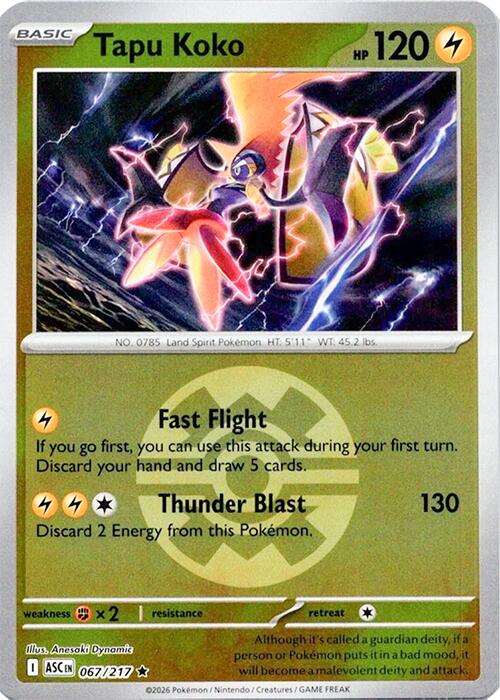 Tapu Koko (067/217) (Quick Ball) [Mega Evolution: Ascended Heroes] | Exor Games Bridgewater