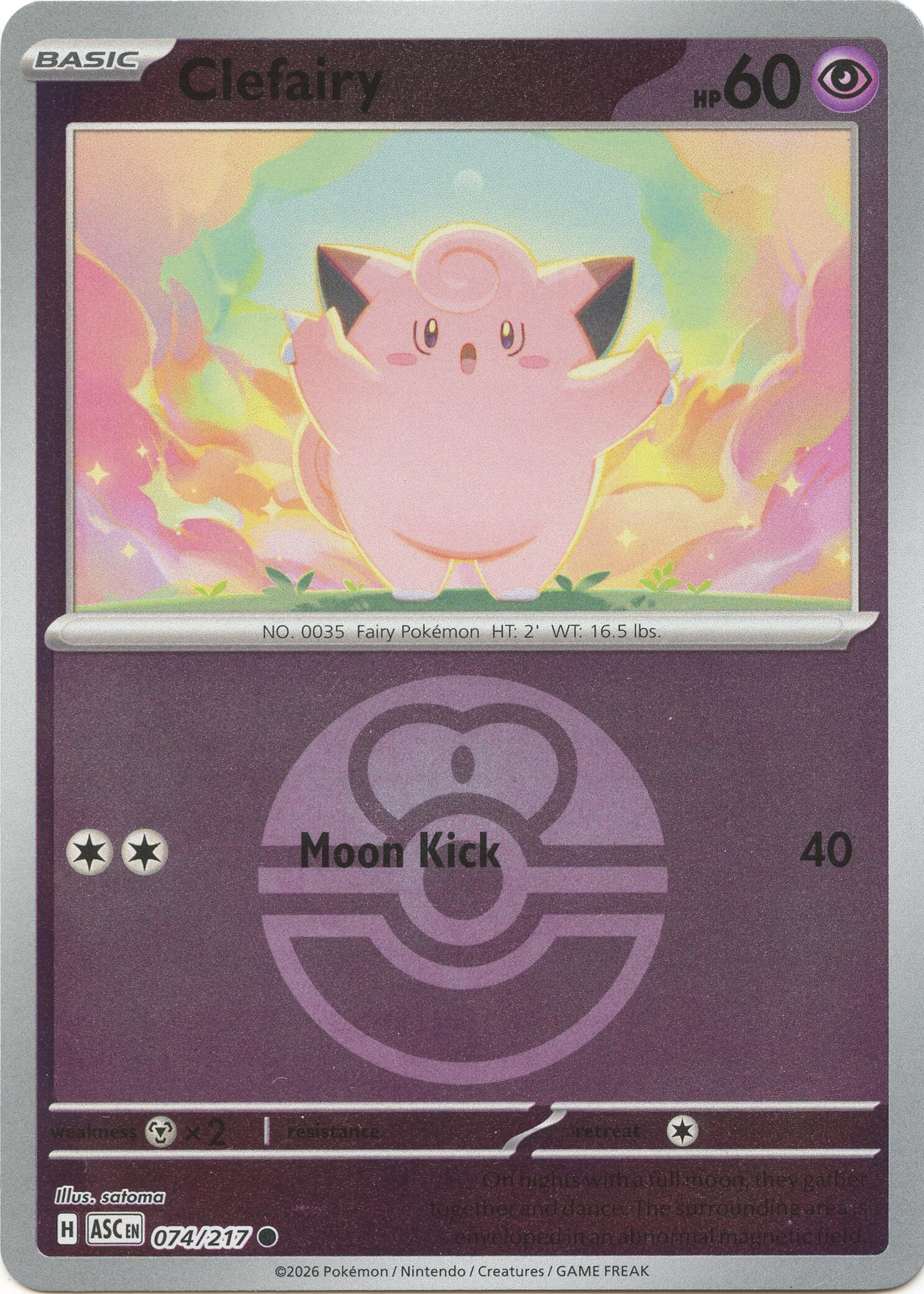 Clefairy (074/217) (Love Ball) [Mega Evolution: Ascended Heroes] | Exor Games Bridgewater