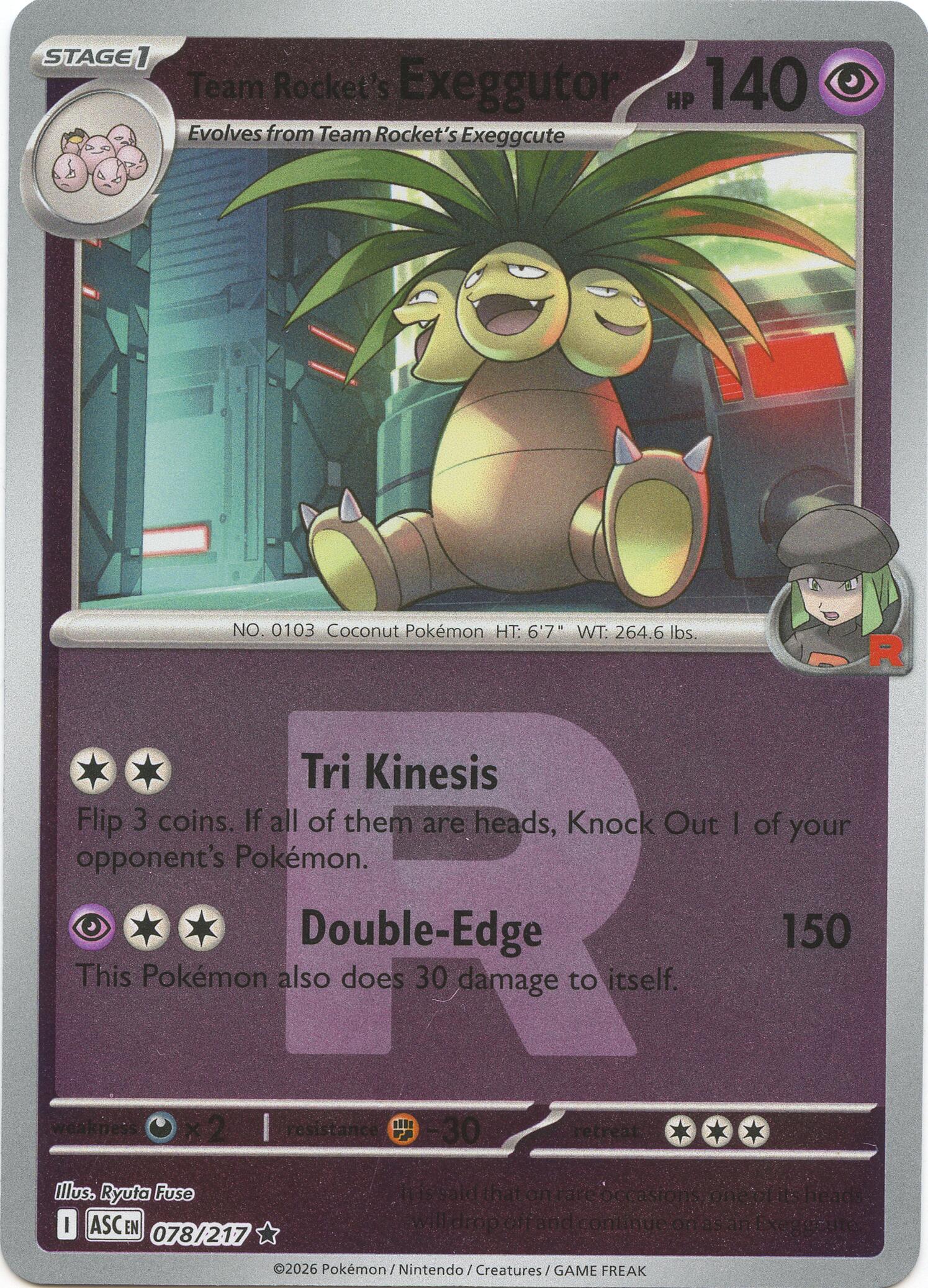 Team Rocket's Exeggutor (078/217) (Team Rocket) [Mega Evolution: Ascended Heroes] | Exor Games Bridgewater