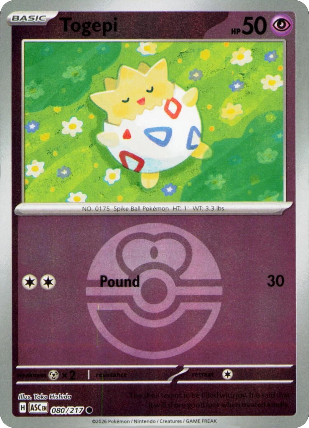 Togepi (080/217) (Love Ball) [Mega Evolution: Ascended Heroes] | Exor Games Bridgewater
