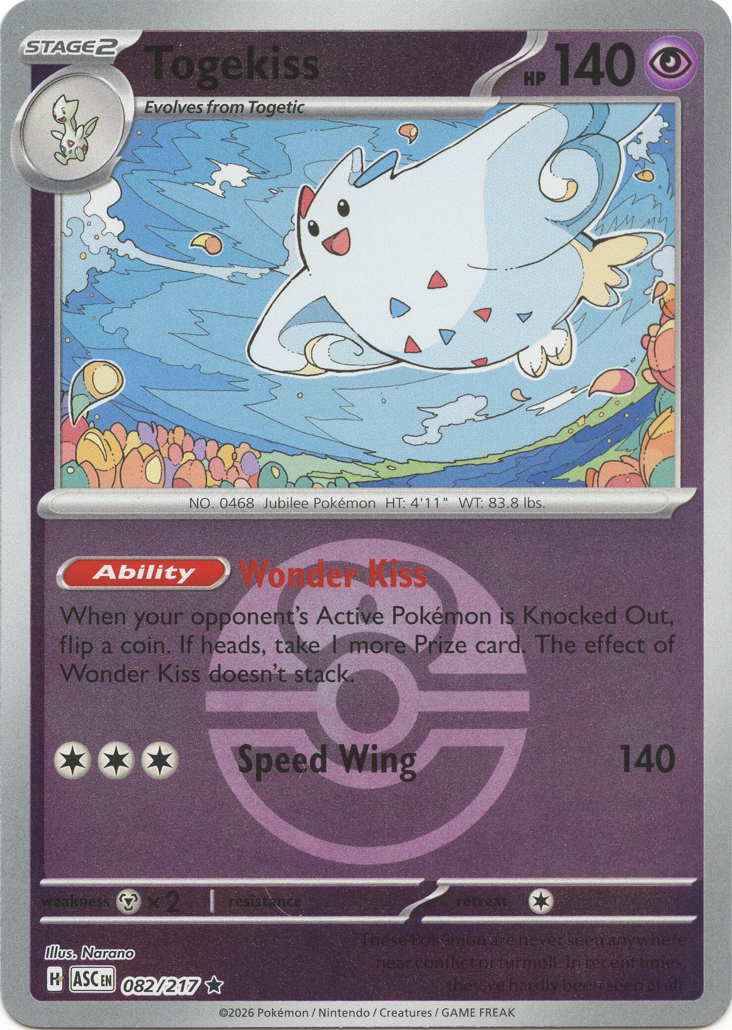 Togekiss (082/217) (Love Ball) [Mega Evolution: Ascended Heroes] | Exor Games Bridgewater