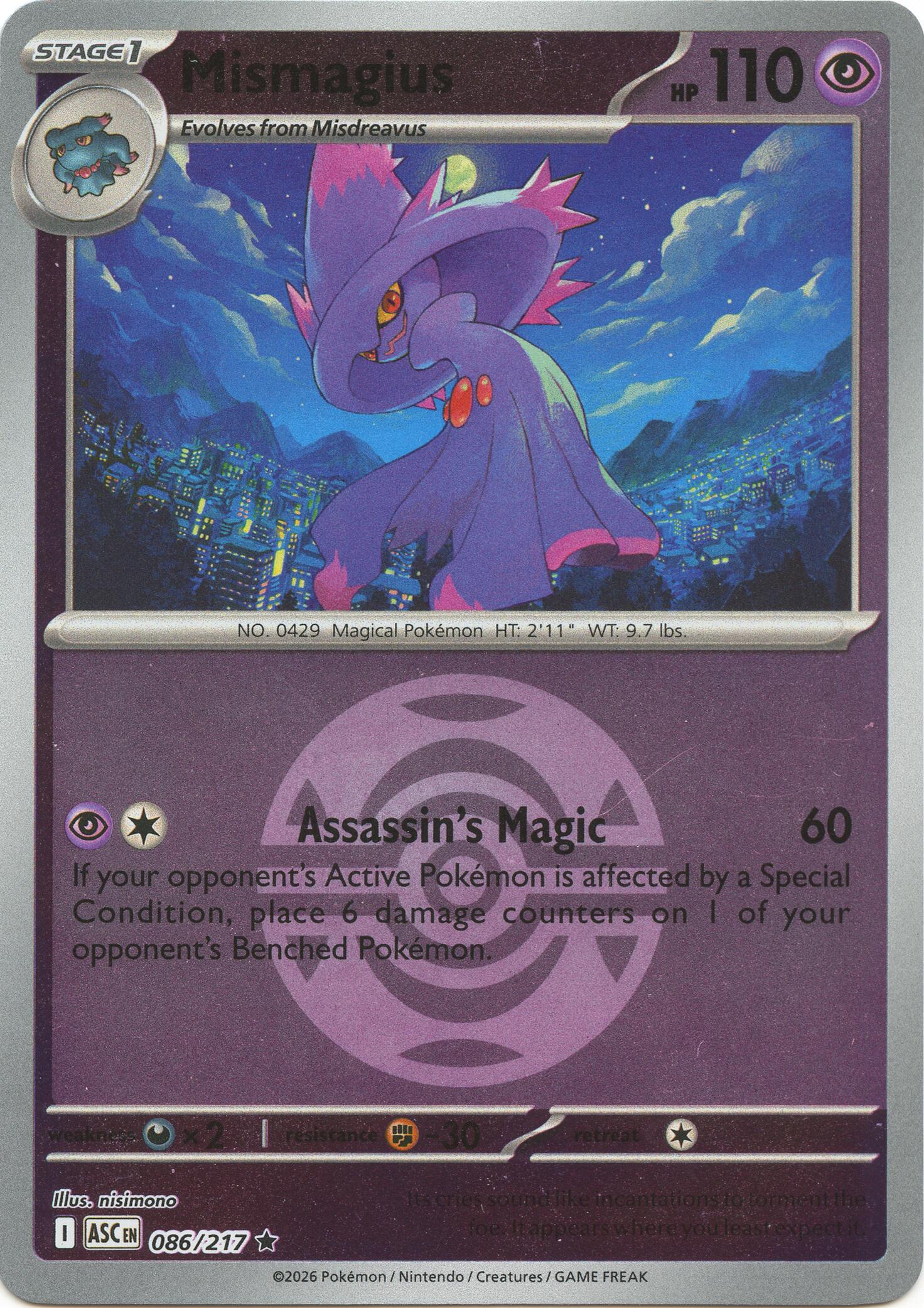 Mismagius (086/217) (Dusk Ball) [Mega Evolution: Ascended Heroes] | Exor Games Bridgewater