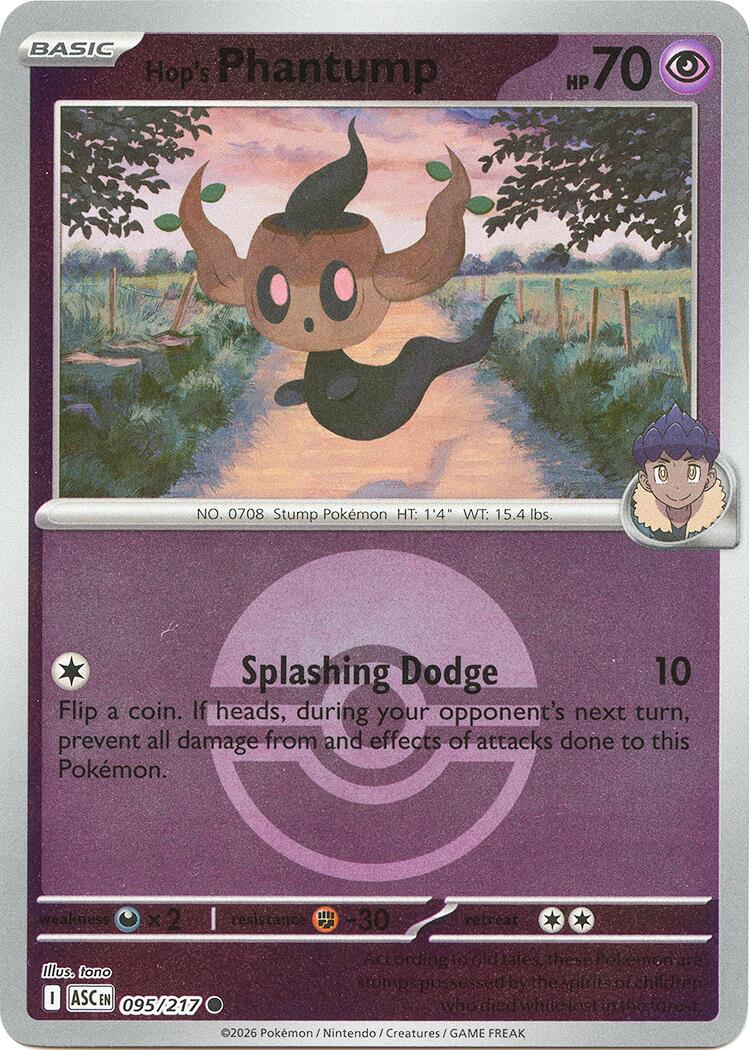 Hop's Phantump (095/217) (Poke Ball) [Mega Evolution: Ascended Heroes] | Exor Games Bridgewater