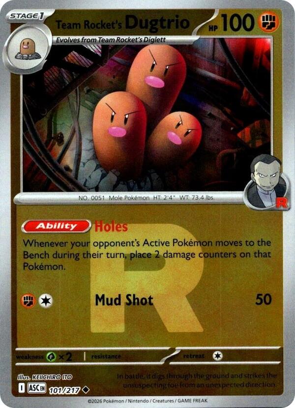 Team Rocket's Dugtrio (101/217) (Team Rocket) [Mega Evolution: Ascended Heroes] | Exor Games Bridgewater