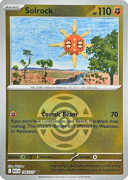Solrock (106/217) (Dusk Ball) [Mega Evolution: Ascended Heroes] | Exor Games Bridgewater