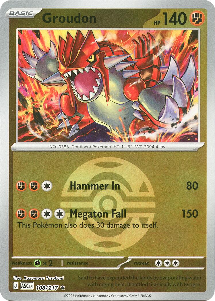Groudon (108/217) (Dusk Ball) [Mega Evolution: Ascended Heroes] | Exor Games Bridgewater