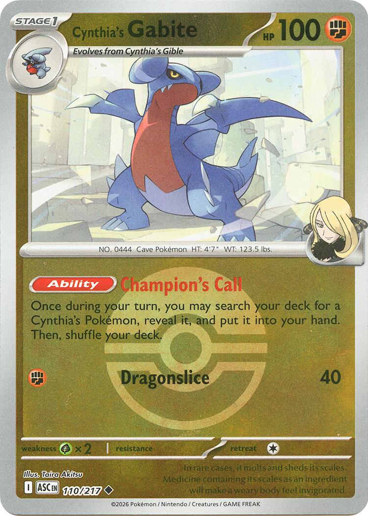 Cynthia's Gabite (110/217) (Poke Ball) [Mega Evolution: Ascended Heroes] | Exor Games Bridgewater