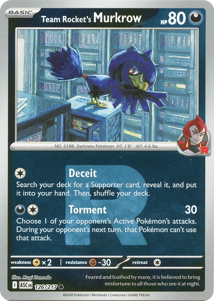 Team Rocket's Murkrow (126/217) (Team Rocket) [Mega Evolution: Ascended Heroes] | Exor Games Bridgewater