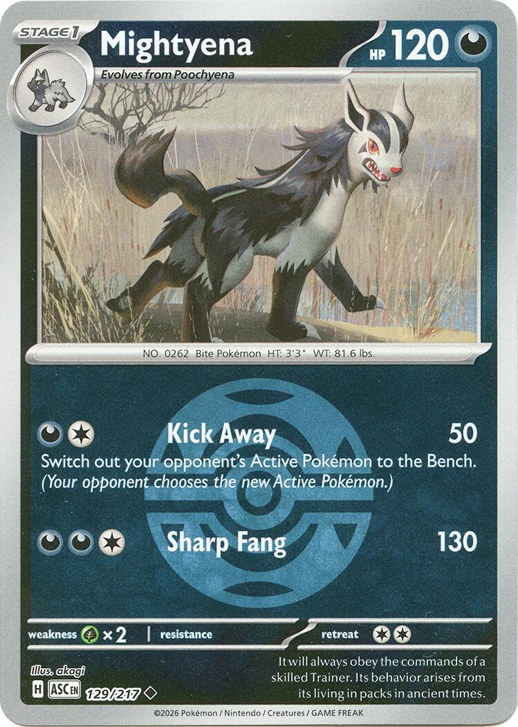 Mightyena (129/217) (Dusk Ball) [Mega Evolution: Ascended Heroes] | Exor Games Bridgewater