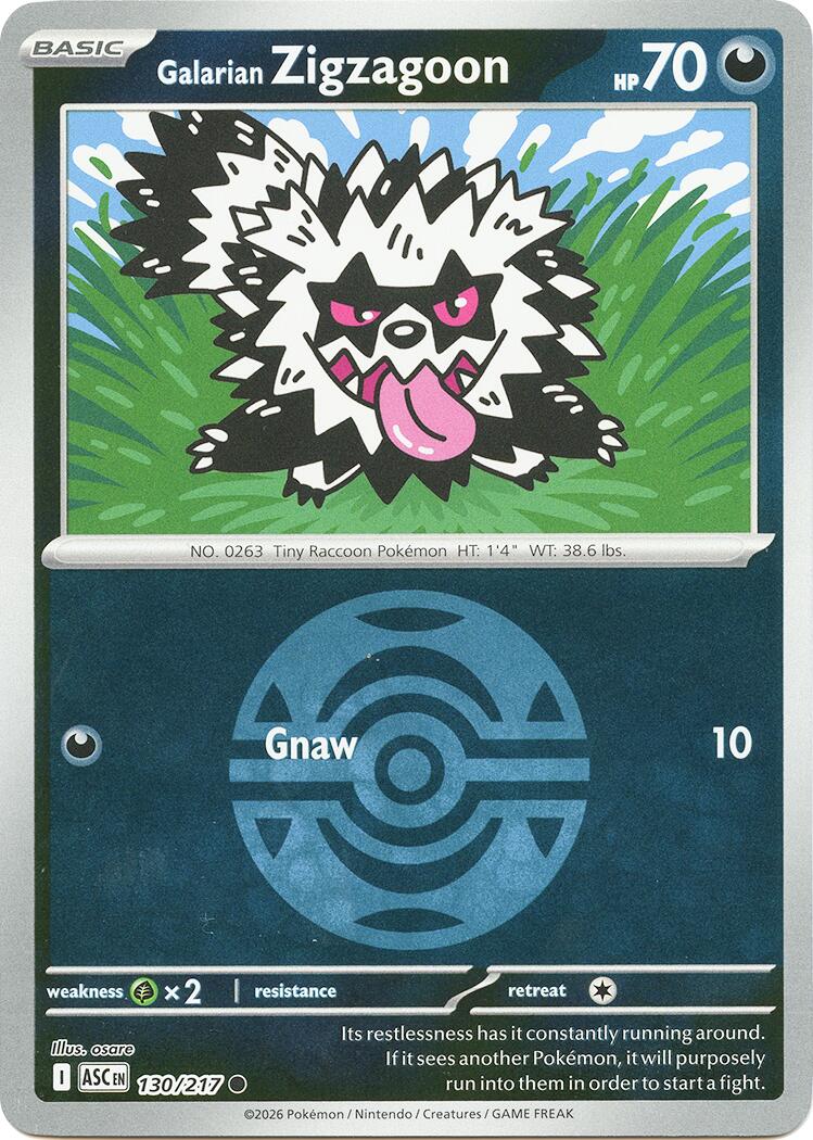 Galarian Zigzagoon (130/217) (Dusk Ball) [Mega Evolution: Ascended Heroes] | Exor Games Bridgewater