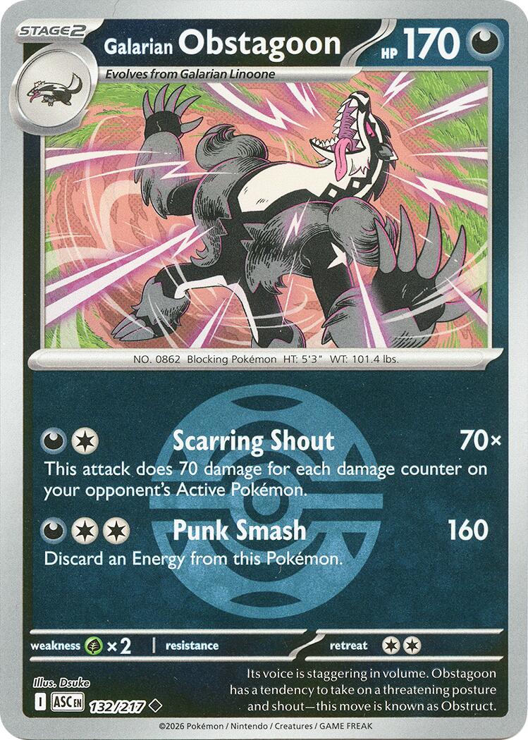 Galarian Obstagoon (132/217) (Dusk Ball) [Mega Evolution: Ascended Heroes] | Exor Games Bridgewater