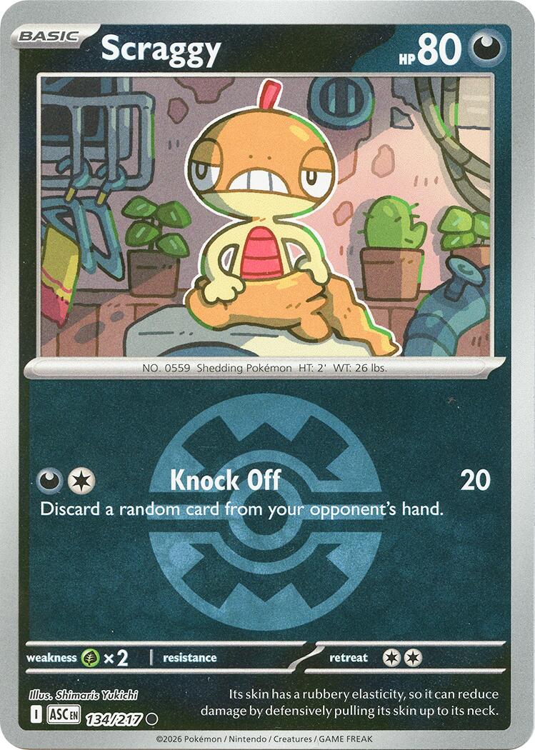 Scraggy (134/217) (Quick Ball) [Mega Evolution: Ascended Heroes] | Exor Games Bridgewater