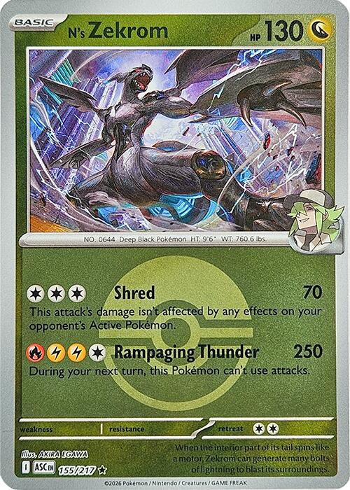 N's Zekrom (155/217) (Poke Ball) [Mega Evolution: Ascended Heroes] | Exor Games Bridgewater
