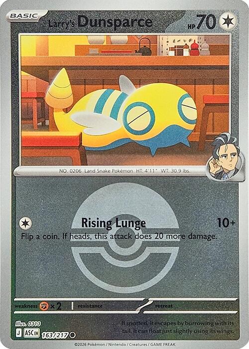 Larry's Dunsparce (163/217) (Poke Ball) [Mega Evolution: Ascended Heroes] | Exor Games Bridgewater