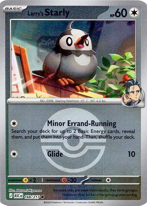 Larry's Starly (168/217) (Poke Ball) [Mega Evolution: Ascended Heroes] | Exor Games Bridgewater
