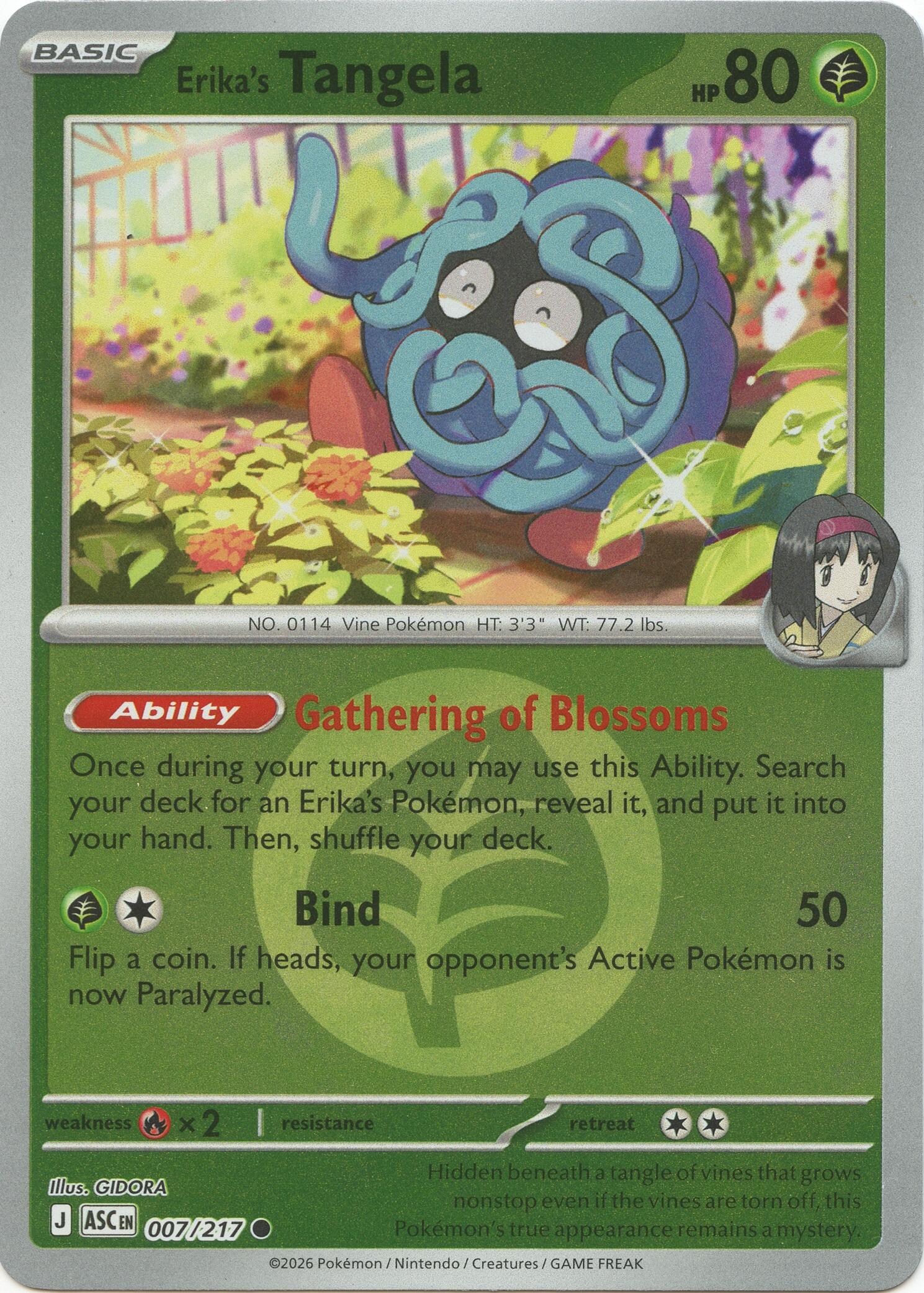 Erika's Tangela (007/217) (Energy Symbol Pattern) [Mega Evolution: Ascended Heroes] | Exor Games Bridgewater