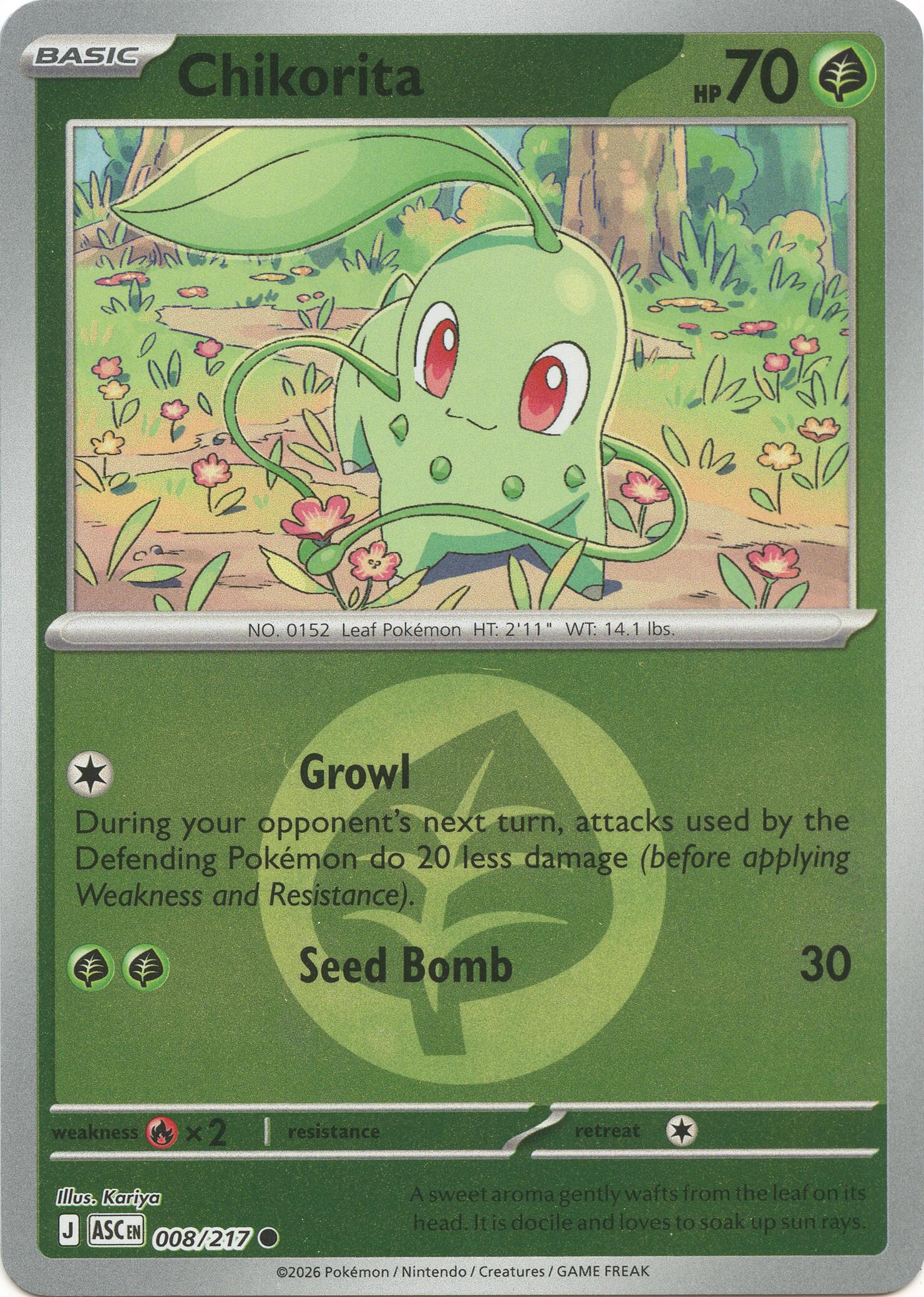 Chikorita (008/217) (Energy Symbol Pattern) [Mega Evolution: Ascended Heroes] | Exor Games Bridgewater