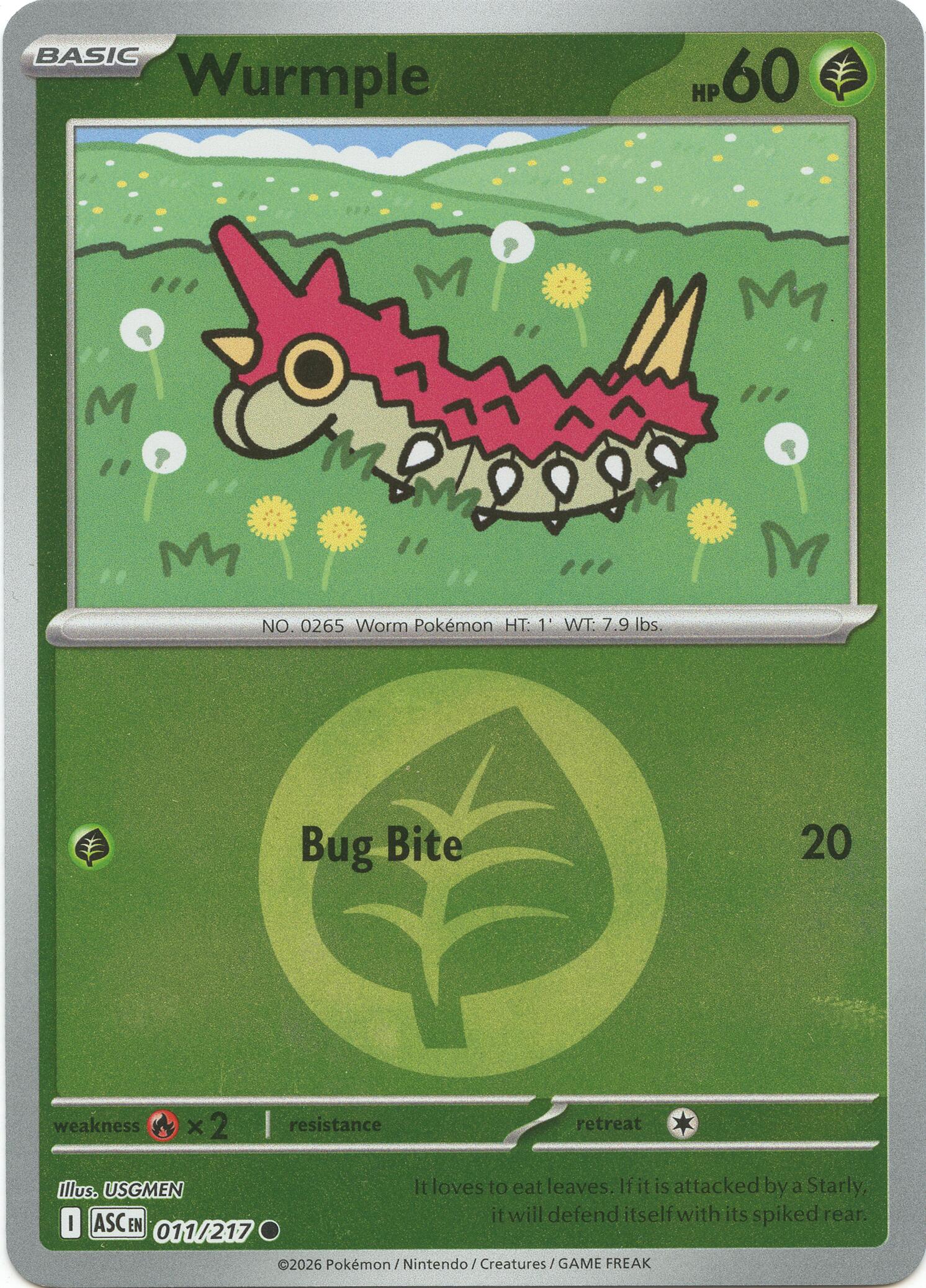 Wurmple (011/217) (Energy Symbol Pattern) [Mega Evolution: Ascended Heroes] | Exor Games Bridgewater