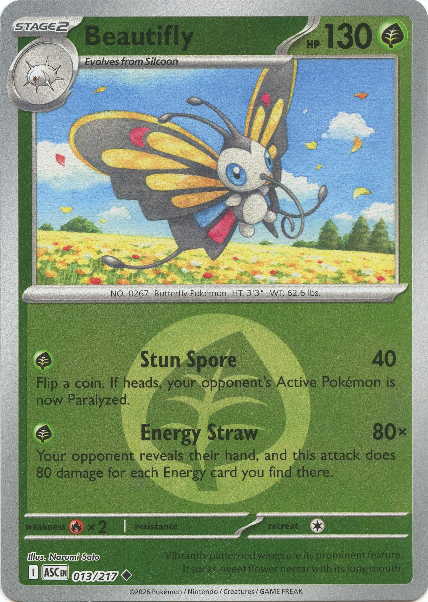 Beautifly (013/217) (Energy Symbol Pattern) [Mega Evolution: Ascended Heroes] | Exor Games Bridgewater
