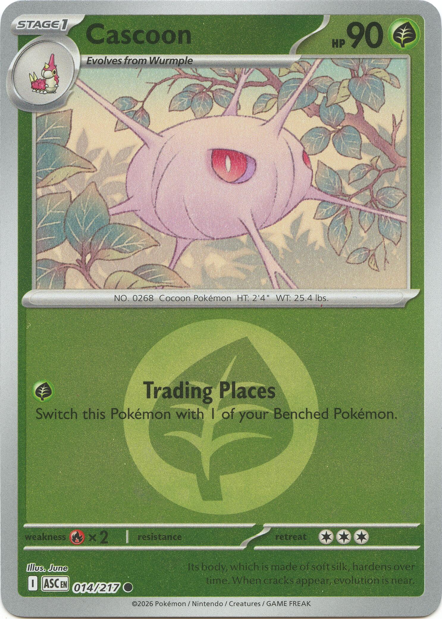 Cascoon (014/217) (Energy Symbol Pattern) [Mega Evolution: Ascended Heroes] | Exor Games Bridgewater