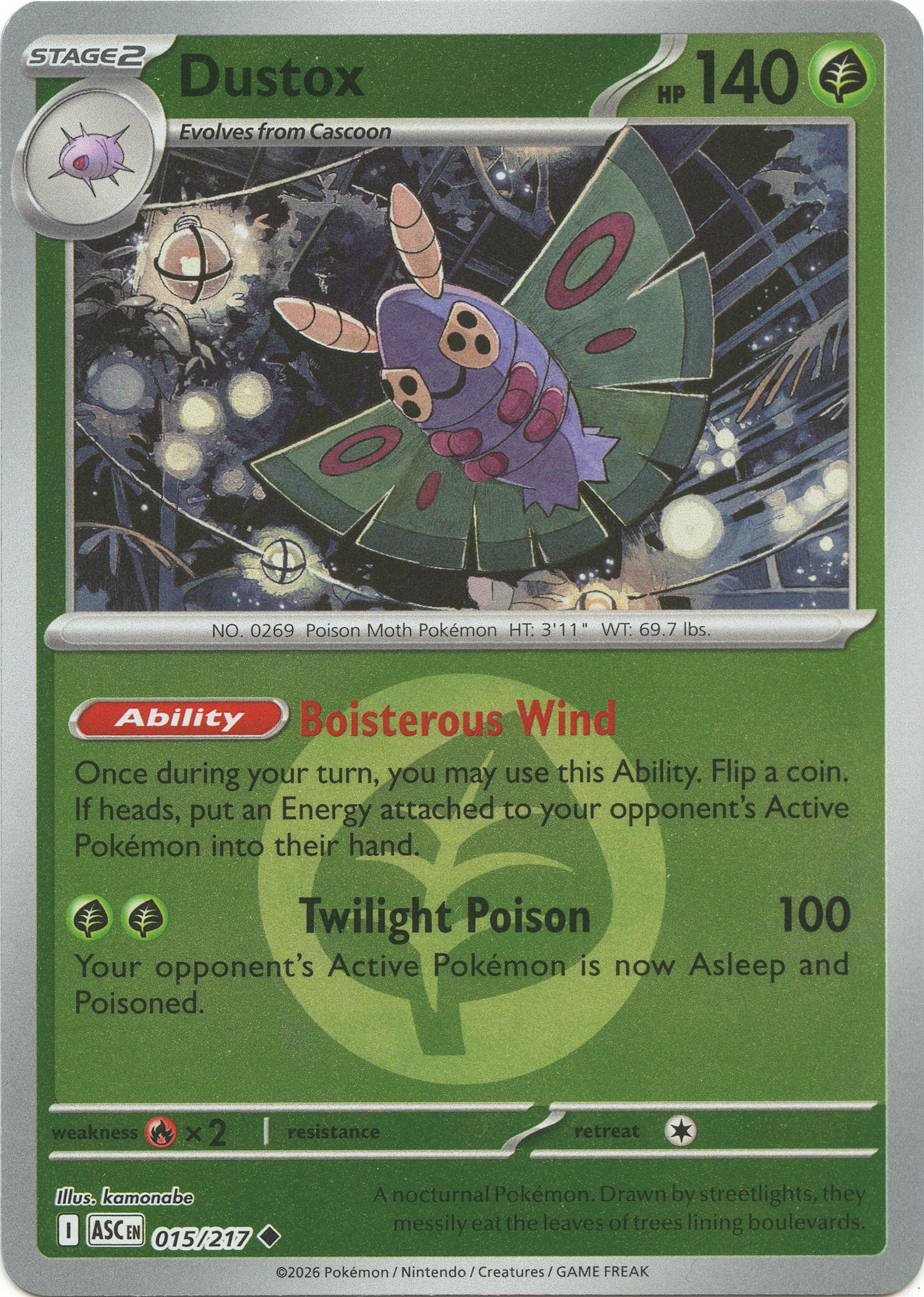 Dustox (015/217) (Energy Symbol Pattern) [Mega Evolution: Ascended Heroes] | Exor Games Bridgewater