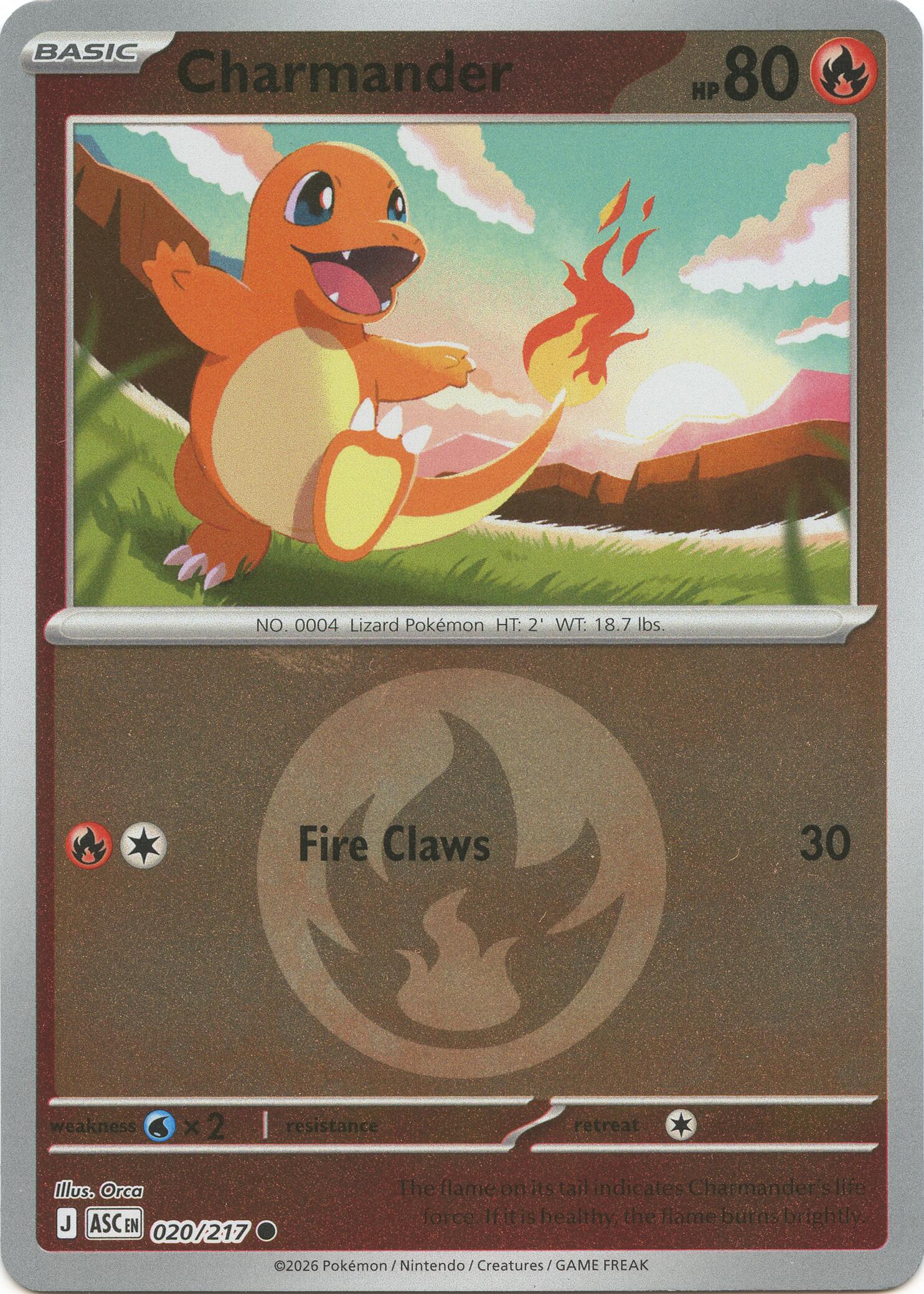 Charmander (020/217) (Energy Symbol Pattern) [Mega Evolution: Ascended Heroes] | Exor Games Bridgewater