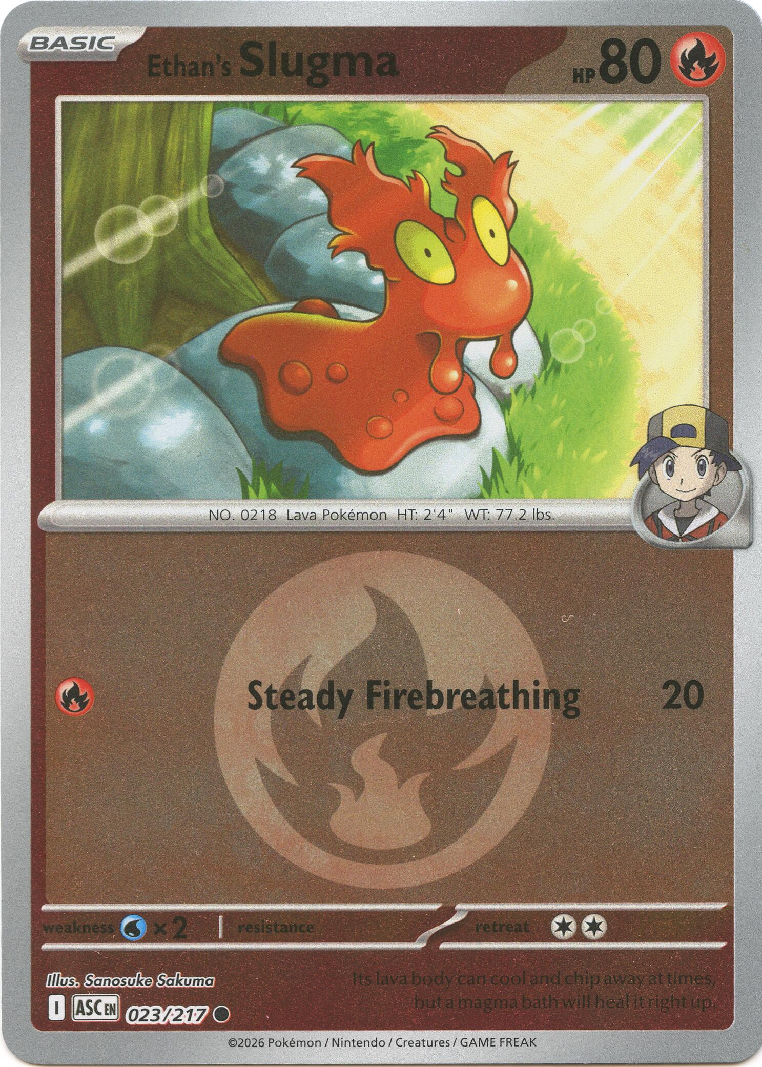 Ethan's Slugma (023/217) (Energy Symbol Pattern) [Mega Evolution: Ascended Heroes] | Exor Games Bridgewater