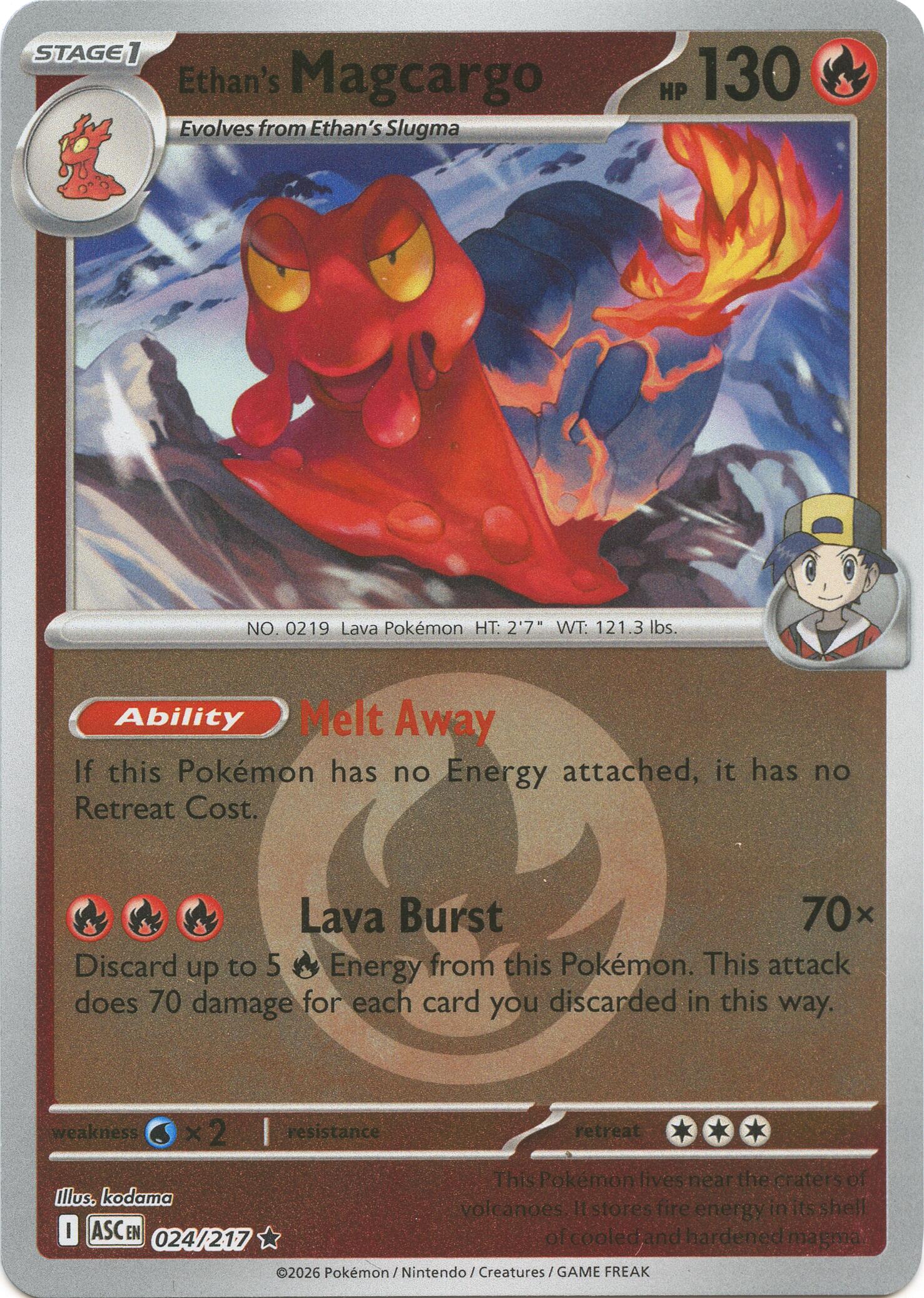 Ethan's Magcargo (024/217) (Energy Symbol Pattern) [Mega Evolution: Ascended Heroes] | Exor Games Bridgewater